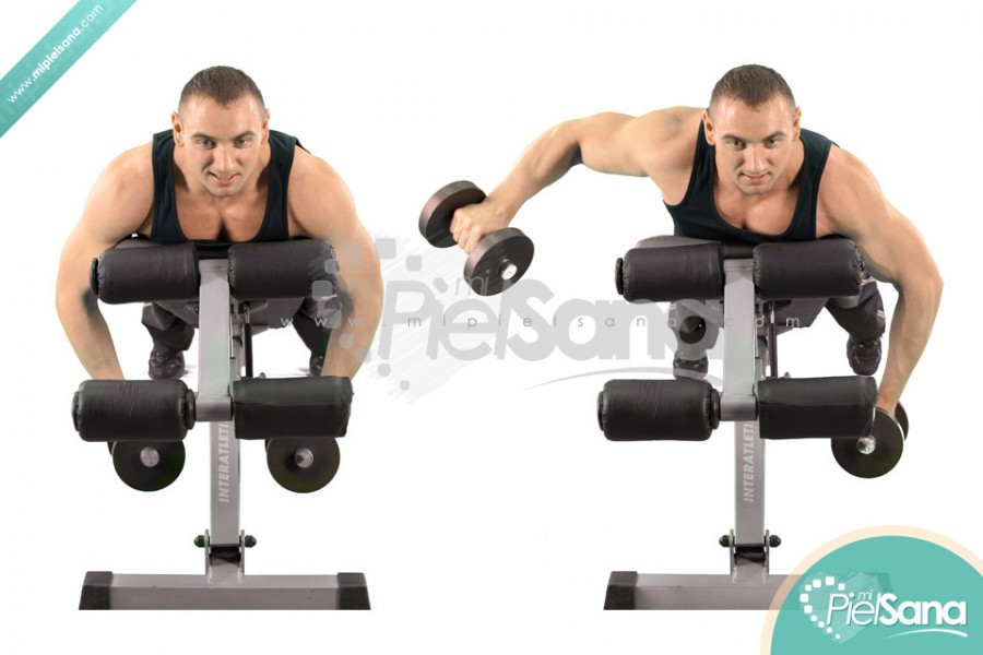 Alternate Dumbbell Reverse Fly On Incline Bench