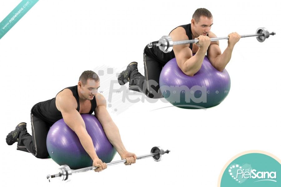 Exercise Ball Preacher Curl
