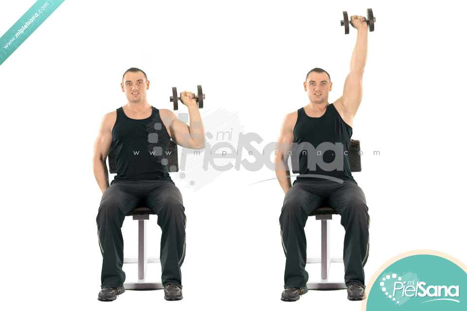 One Arm Seated Dumbbell Press