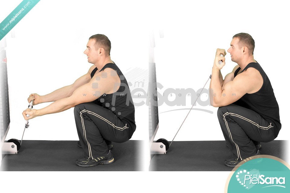 Squatting Cable Curl