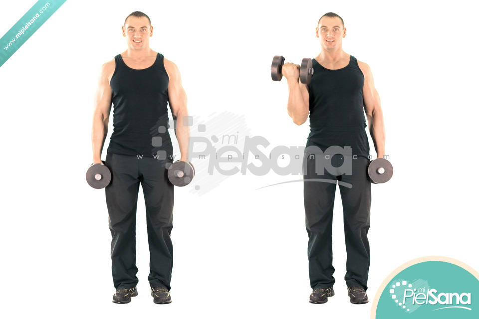 Twisting Standing Dumbbell Curl