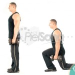 Zancada hacia atrás con mancuernas (Dumbbell Rear Lunge)