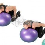 Patada de tríceps con mancuernas sobre fitball (Exercise Ball Dumbbell Kickbacks)