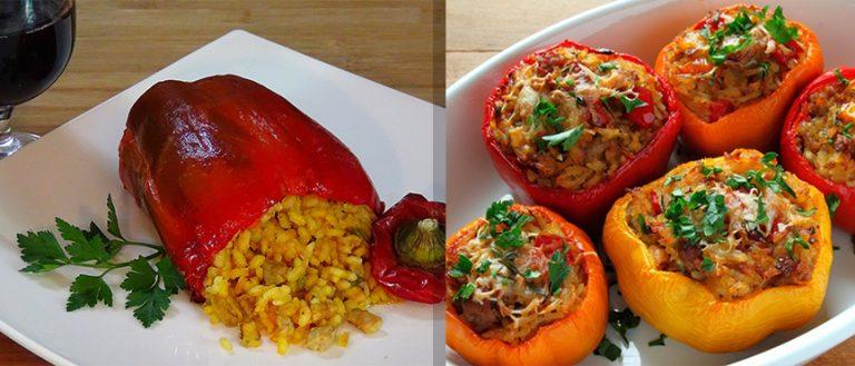 Pimientos rellenos de arroz veganos: receta paso a paso